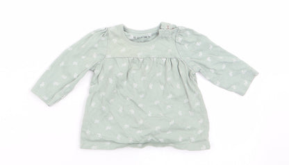 Nutmeg Girls Green Floral  Fit & Flare  Size 0-3 Months