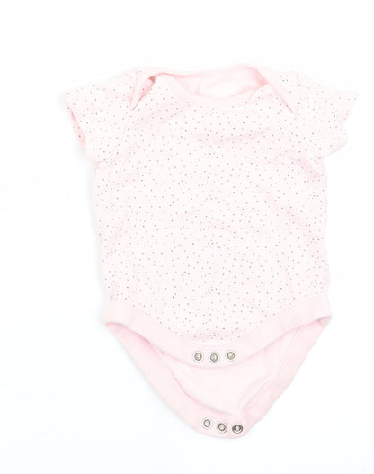 Florence and Fred Girls Pink Polka Dot  Romper One-Piece Size 0-3 Months