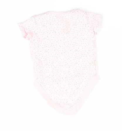 Florence and Fred Girls Pink Polka Dot  Romper One-Piece Size 0-3 Months