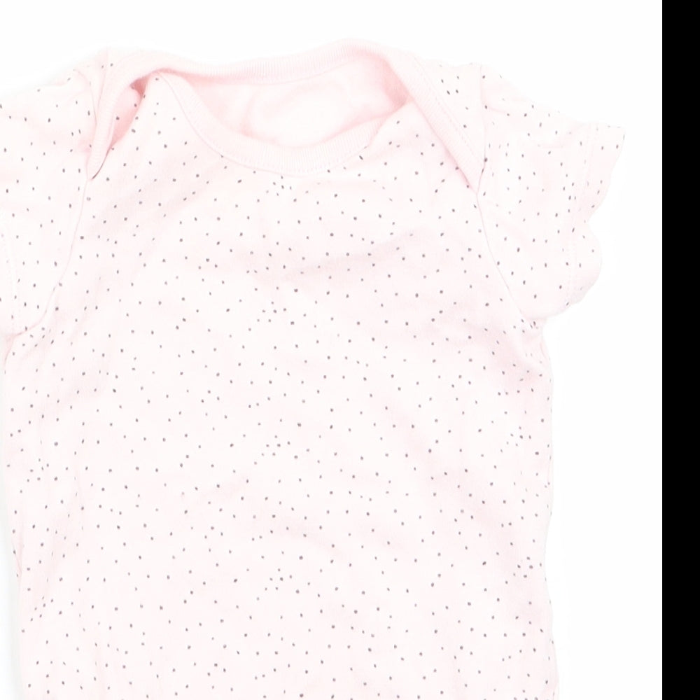 Florence and Fred Girls Pink Polka Dot  Romper One-Piece Size 0-3 Months
