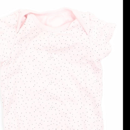 Florence and Fred Girls Pink Polka Dot  Romper One-Piece Size 0-3 Months