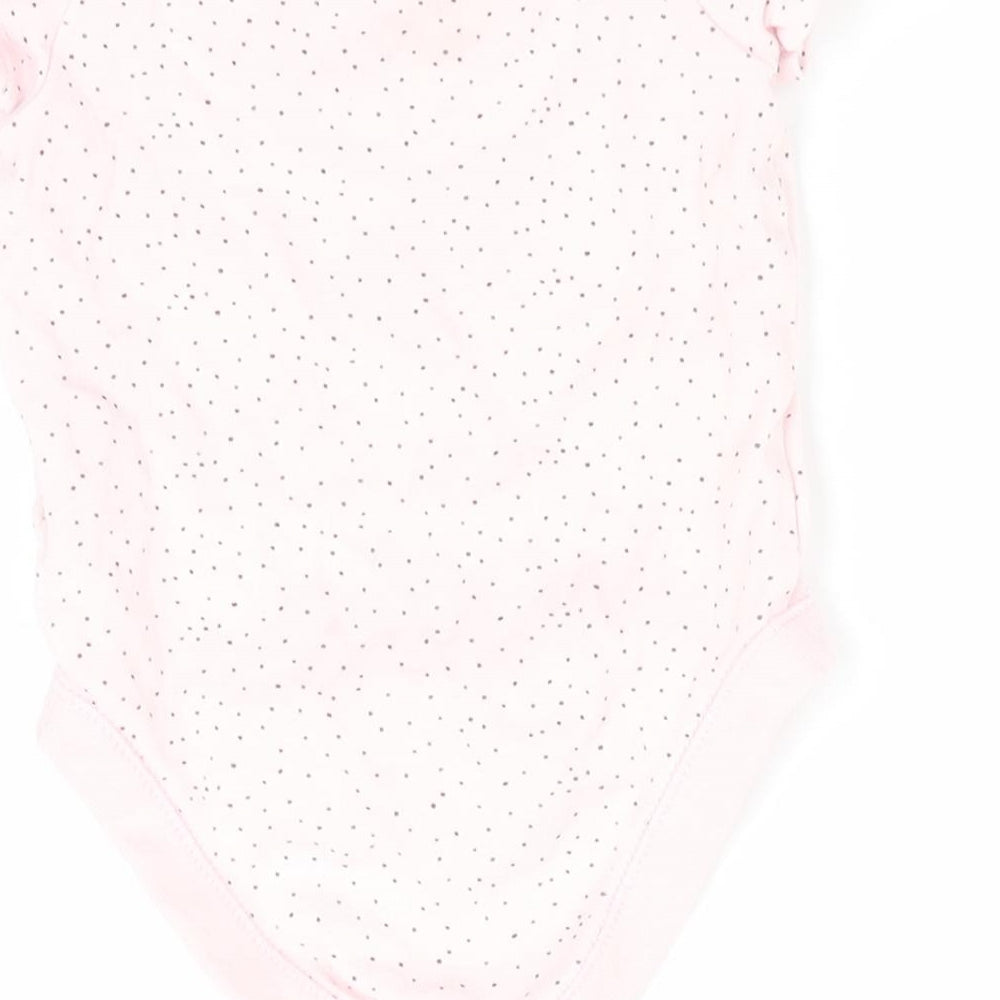 Florence and Fred Girls Pink Polka Dot  Romper One-Piece Size 0-3 Months
