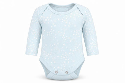 Front view of George girls’ green romper one-piece, size 0-3, months - star print