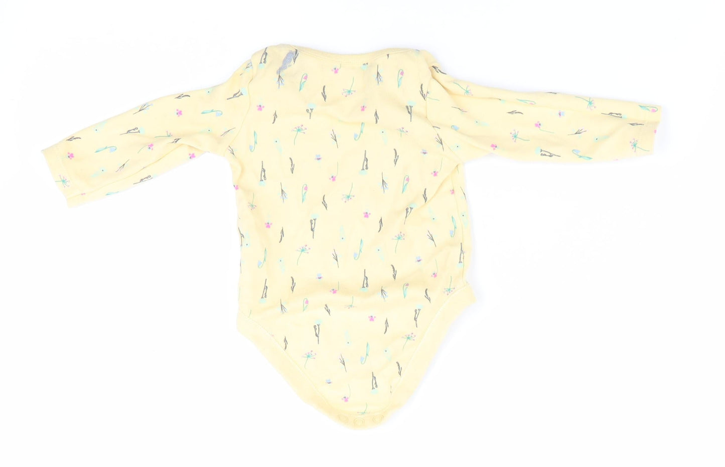 Florence and Fred Girls Yellow Floral  Romper One-Piece Size 0-3 Months