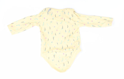 Florence and Fred Girls Yellow Floral  Romper One-Piece Size 0-3 Months