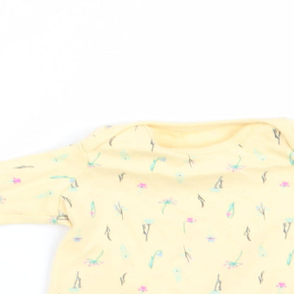 Florence and Fred Girls Yellow Floral  Romper One-Piece Size 0-3 Months