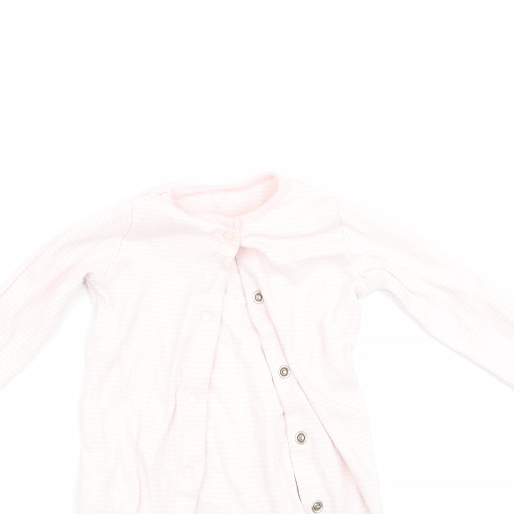 Florence and Fred Girls Pink Striped  Babygrow One-Piece Size 3-6 Months