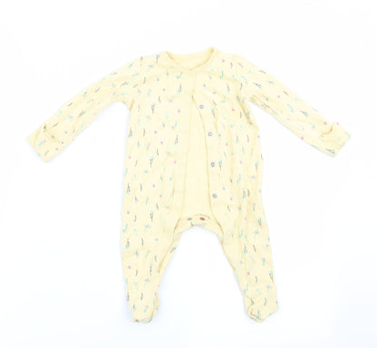 Fred & Flo Girls Yellow Floral  Babygrow One-Piece Size 3-6 Months
