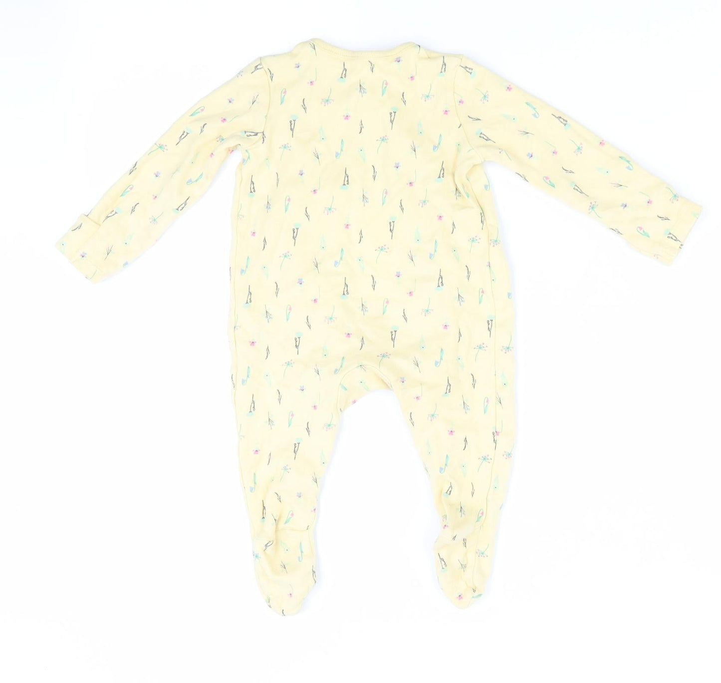 Fred & Flo Girls Yellow Floral  Babygrow One-Piece Size 3-6 Months
