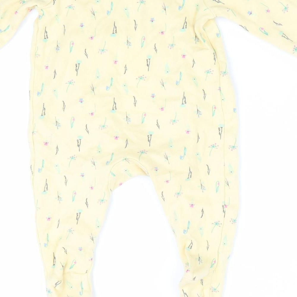 Fred & Flo Girls Yellow Floral  Babygrow One-Piece Size 3-6 Months