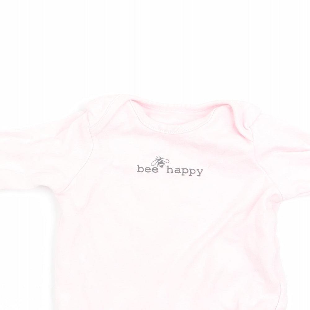 Florence and Fred Girls Pink Animal Print  Romper One-Piece Size 0-3 Months  - Bee Happy