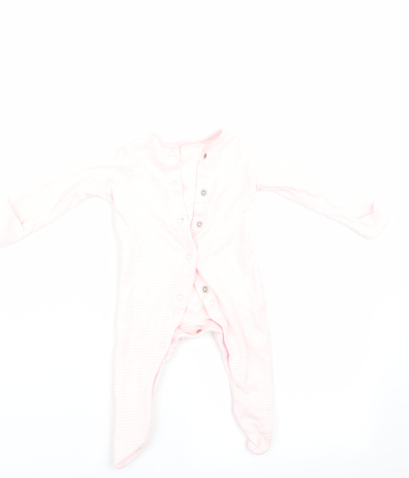 Florence and Fred Girls Pink Striped  Babygrow One-Piece Size 0-3 Months