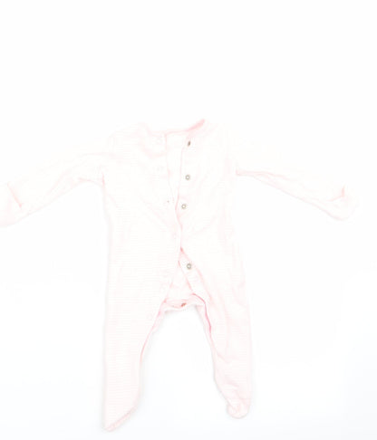 Florence and Fred Girls Pink Striped  Babygrow One-Piece Size 0-3 Months