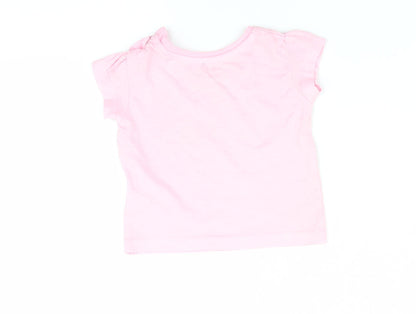 Primark Girls Pink   Basic T-Shirt Size 0-3 Months  - Smile