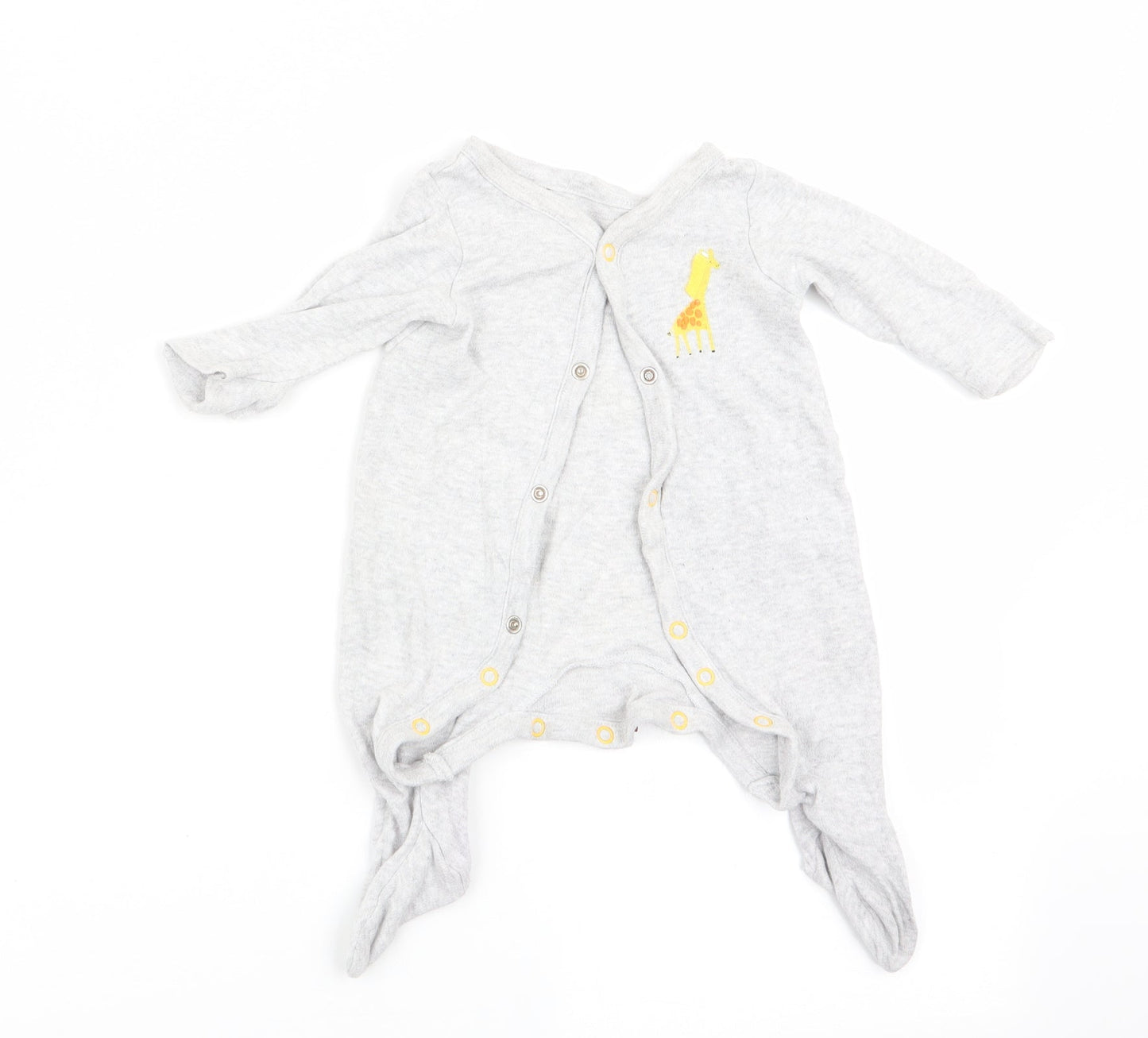 Mothercare Boys Grey Animal Print  Babygrow One-Piece Size Newborn  - Giraffe Logo