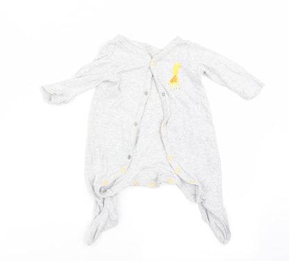 Mothercare Boys Grey Animal Print  Babygrow One-Piece Size Newborn  - Giraffe Logo