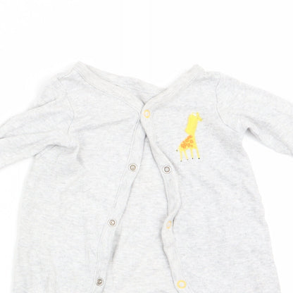 Mothercare Boys Grey Animal Print  Babygrow One-Piece Size Newborn  - Giraffe Logo