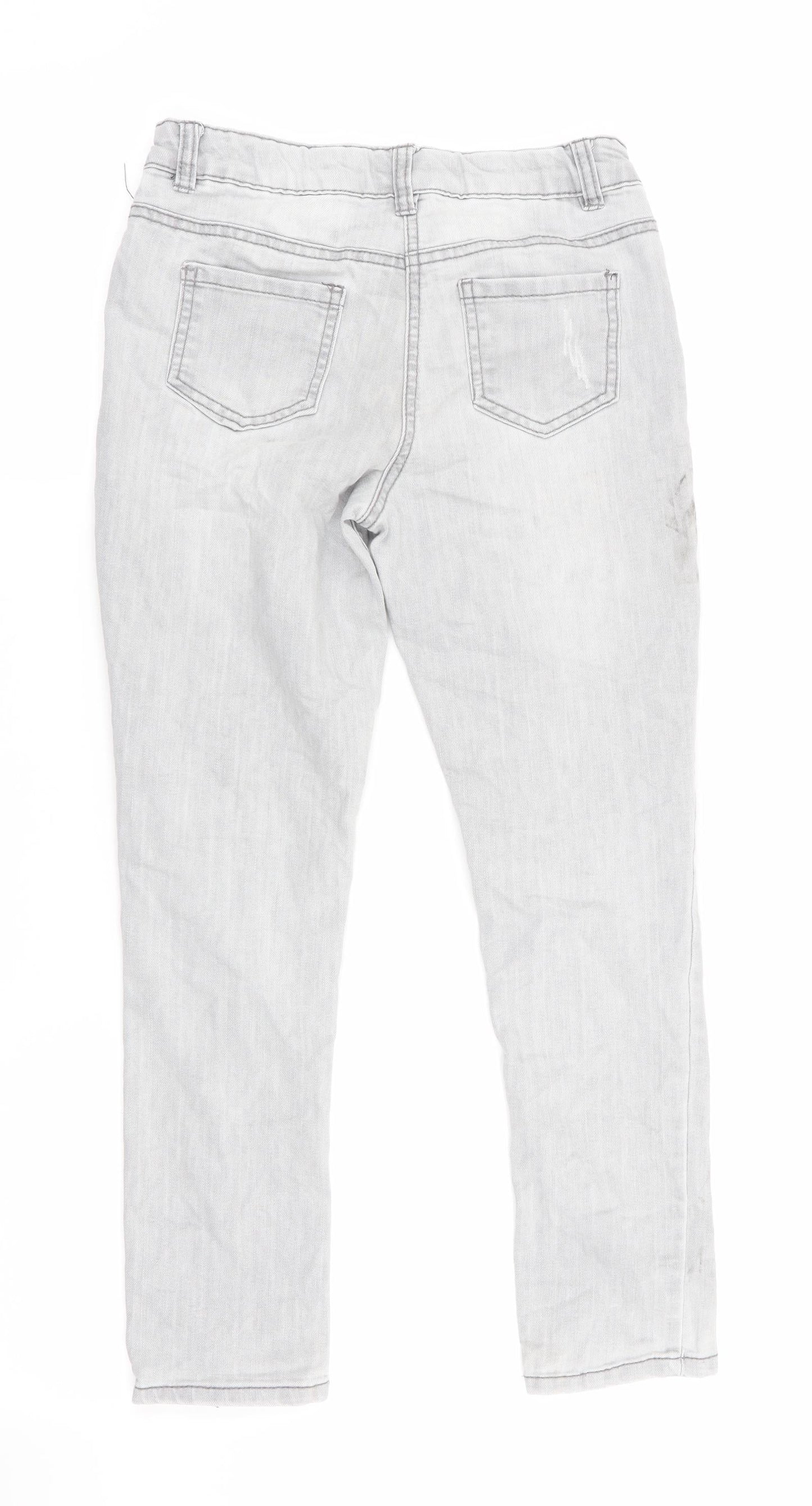 Denim Co Girls Grey   Skinny Jeans Size 10-11 Years - Distressed Jeans