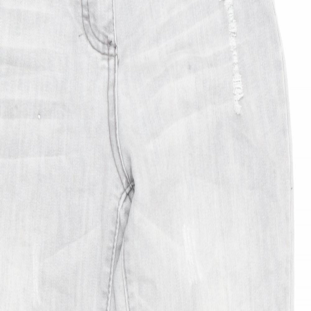 Denim Co Girls Grey   Skinny Jeans Size 10-11 Years - Distressed Jeans