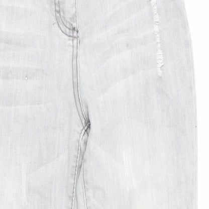Denim Co Girls Grey   Skinny Jeans Size 10-11 Years - Distressed Jeans