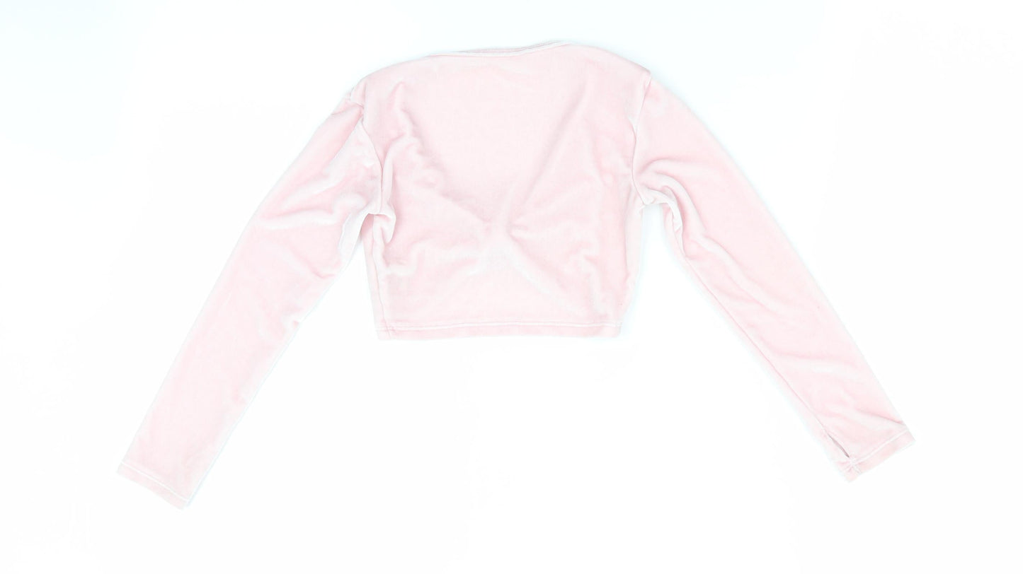 Minella Girls Pink  Velvet Basic Blouse Size 4-5 Years  - Ruched Front