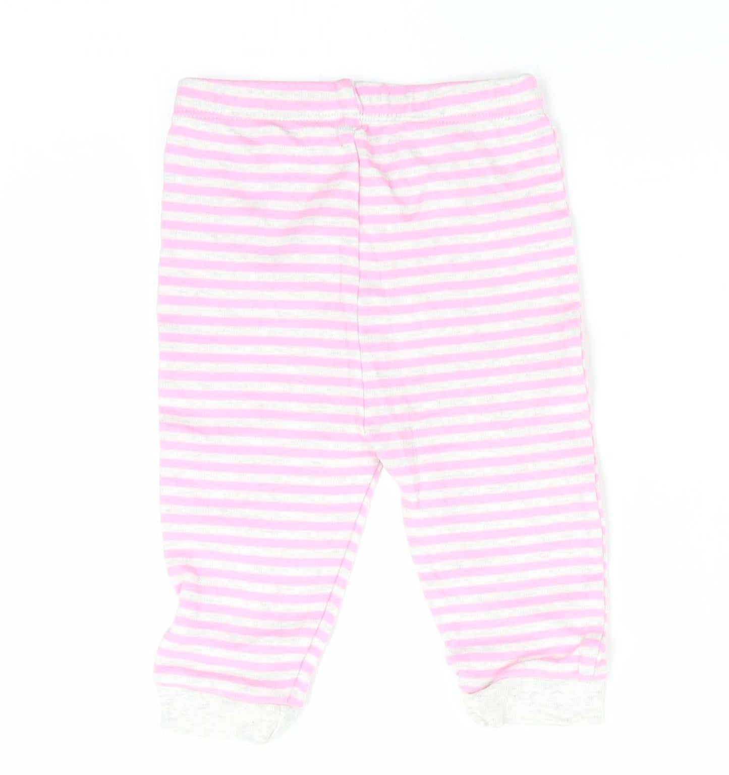 George Girls Pink Striped  Jogger Trousers Size 6-9 Months