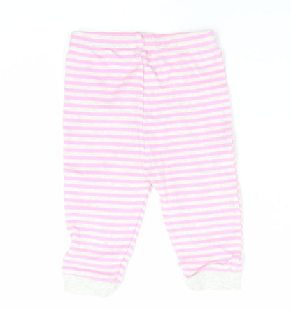 George Girls Pink Striped  Jogger Trousers Size 6-9 Months