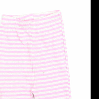 George Girls Pink Striped  Jogger Trousers Size 6-9 Months