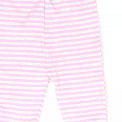 George Girls Pink Striped  Jogger Trousers Size 6-9 Months