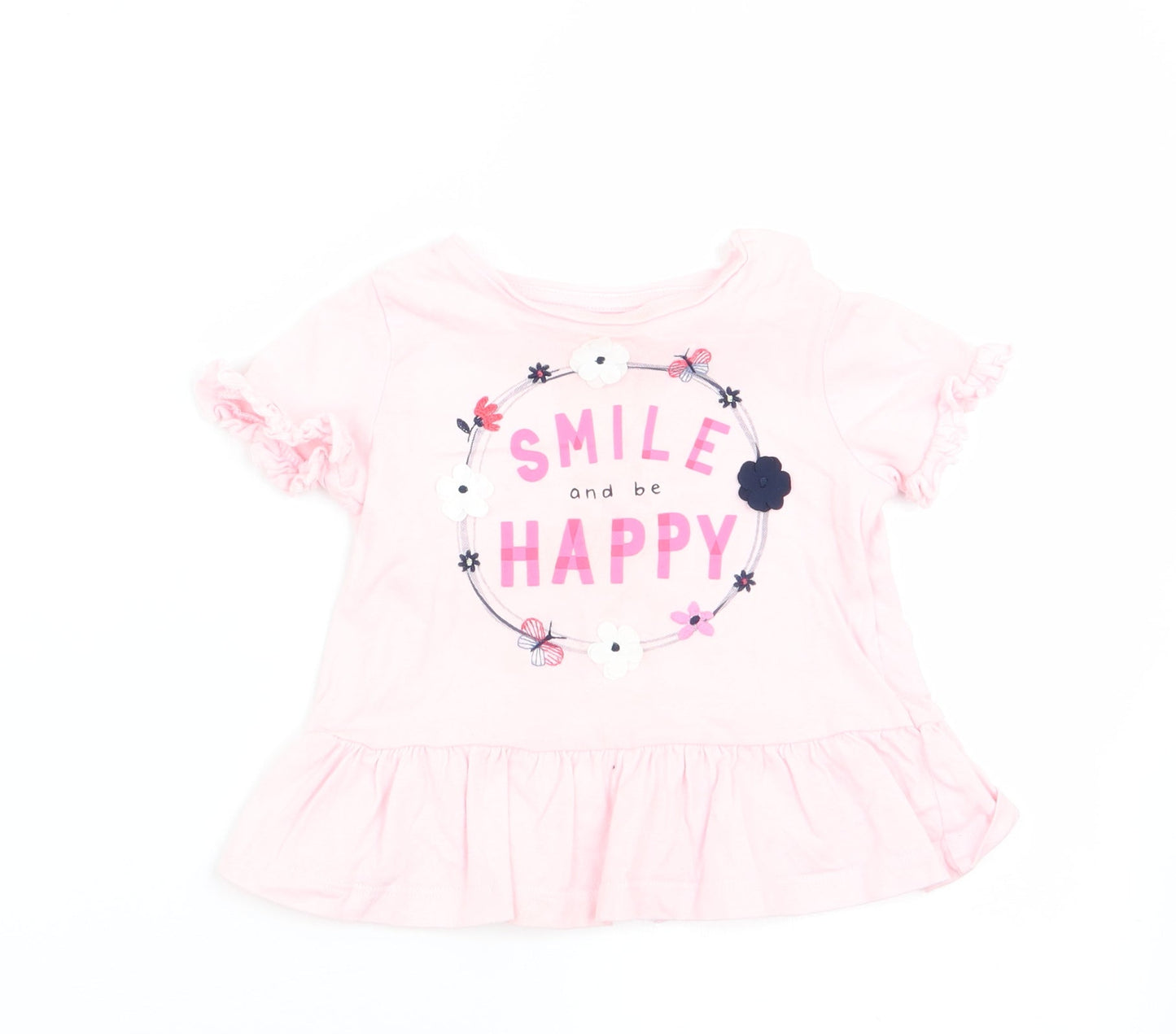 Florence and fred Girls Pink Floral  A-Line  Size 6-9 Months  - Smile