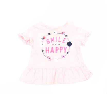 Florence and fred Girls Pink Floral  A-Line  Size 6-9 Months  - Smile