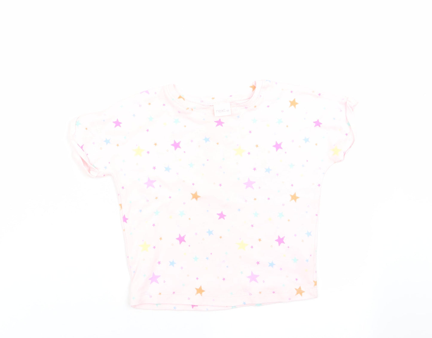NEXT Girls Pink   Basic T-Shirt Size 9-12 Months  - star print