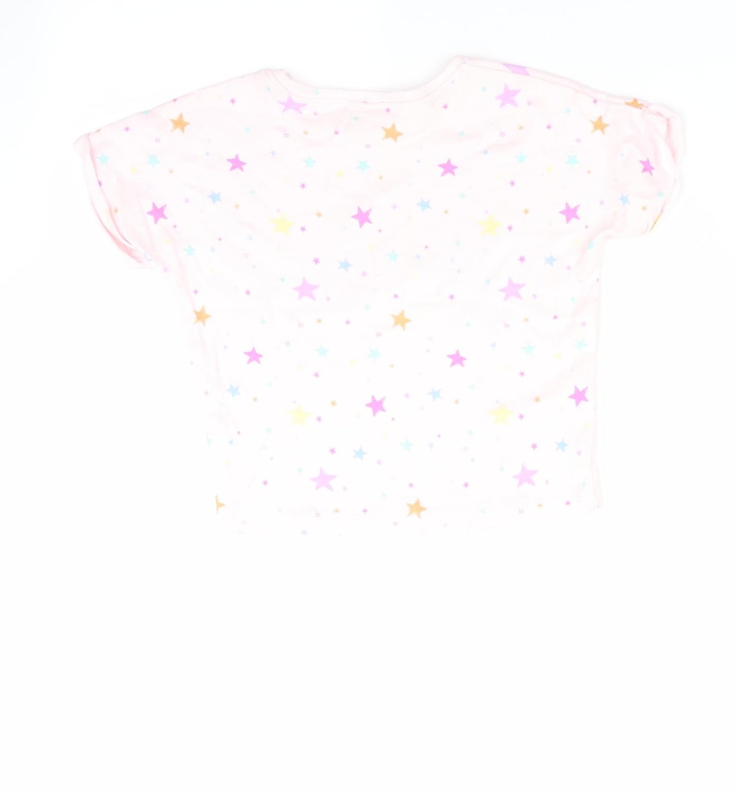 NEXT Girls Pink   Basic T-Shirt Size 9-12 Months  - star print