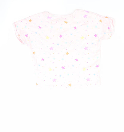 NEXT Girls Pink   Basic T-Shirt Size 9-12 Months  - star print