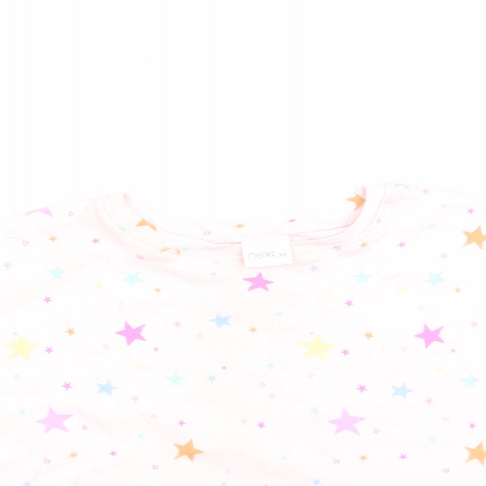 NEXT Girls Pink   Basic T-Shirt Size 9-12 Months  - star print