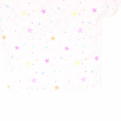 NEXT Girls Pink   Basic T-Shirt Size 9-12 Months  - star print