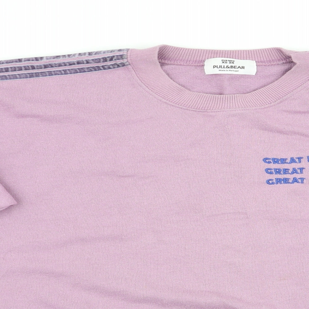 Womens UK Size XS Pull & Bear Pink Pullover Sweatshirt