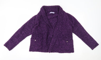 Womens UK Size M EWM Purple Cardigan Jumper