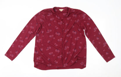 Womens UK Size 12 plum tree Red Basic Button-Up