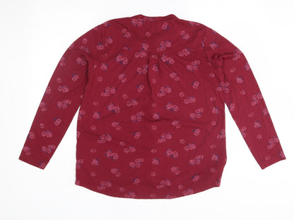 Womens UK Size 12 plum tree Red Basic Button-Up