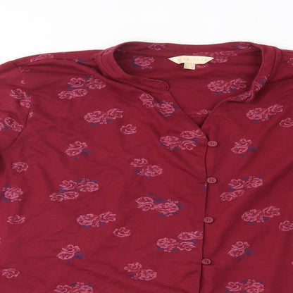 Womens UK Size 12 plum tree Red Basic Button-Up