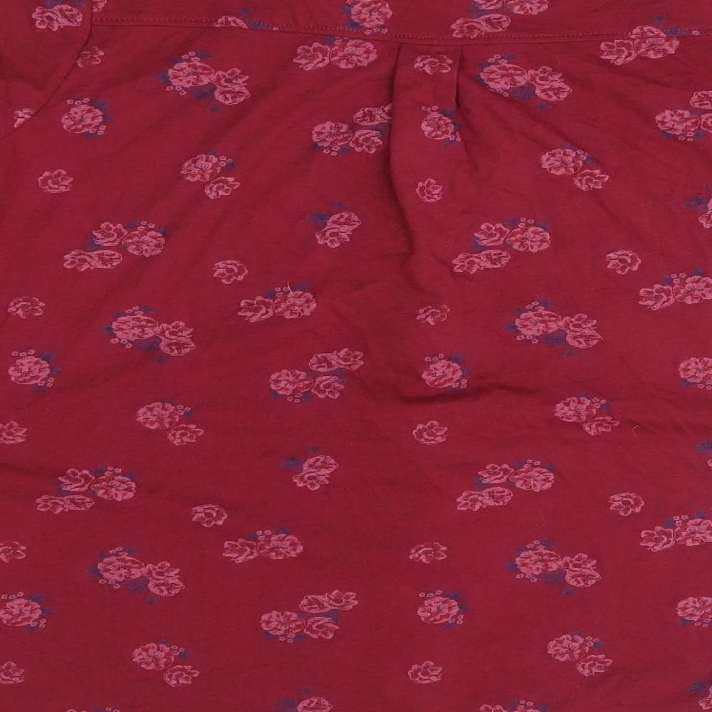 Womens UK Size 12 plum tree Red Basic Button-Up
