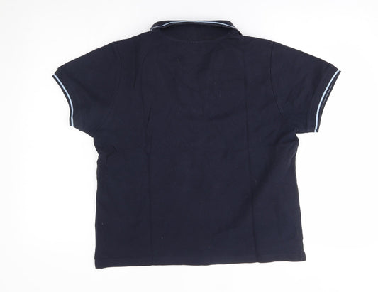 Womens UK Size M Classic Blue Basic Polo