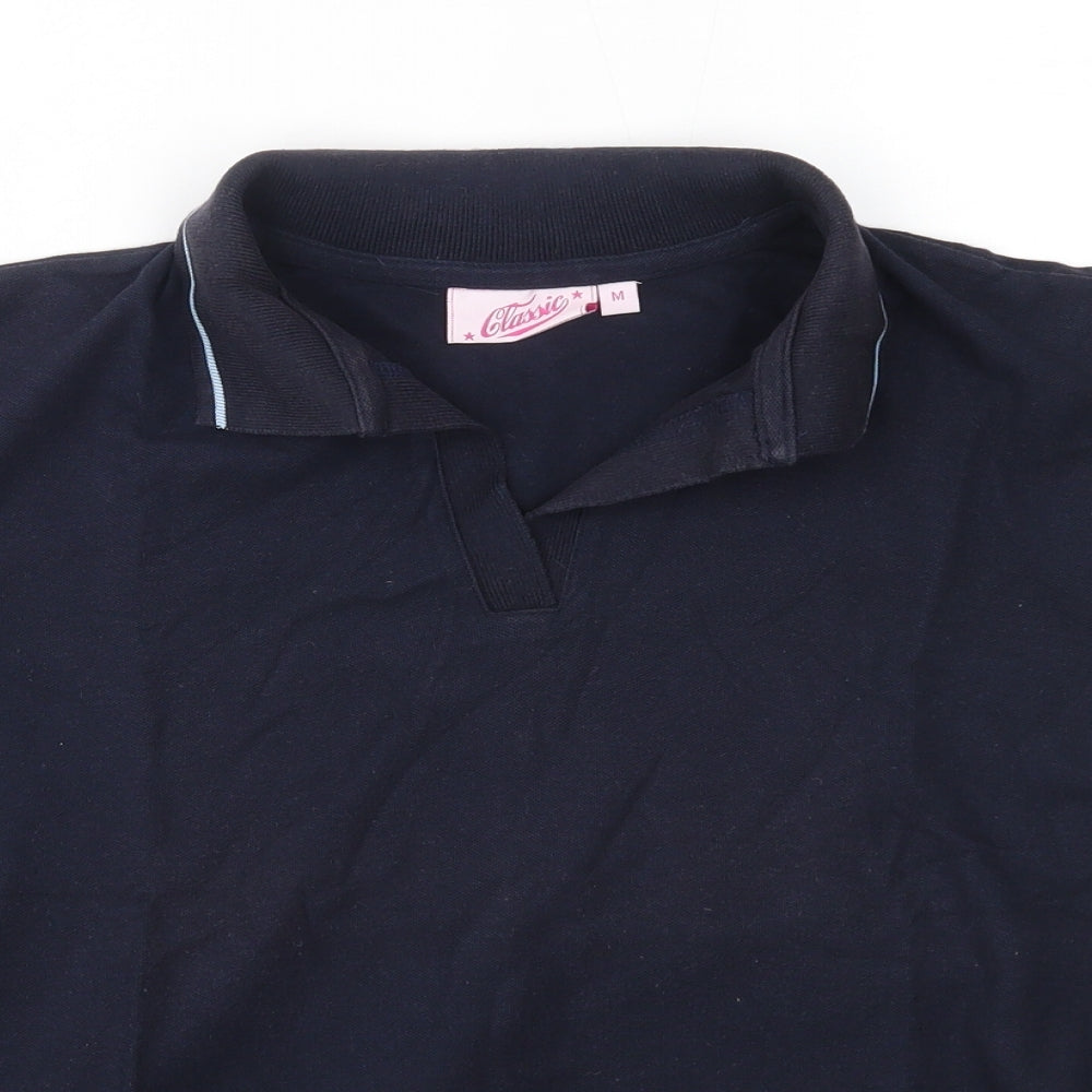 Womens UK Size M Classic Blue Basic Polo