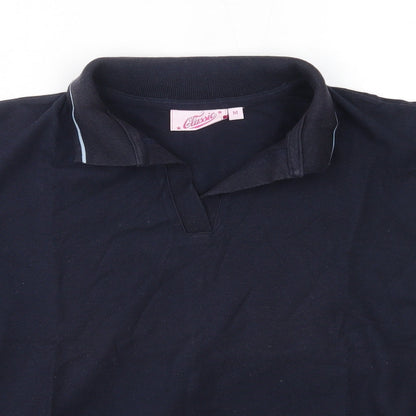 Womens UK Size M Classic Blue Basic Polo