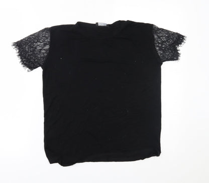 Womens UK Size 6 PRETTYLITTLETHING Black Basic Blouse