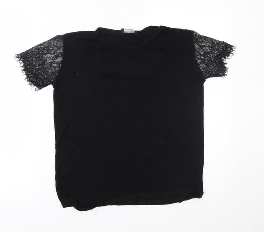 Womens UK Size 6 PRETTYLITTLETHING Black Basic Blouse