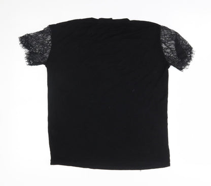 Womens UK Size 6 PRETTYLITTLETHING Black Basic Blouse