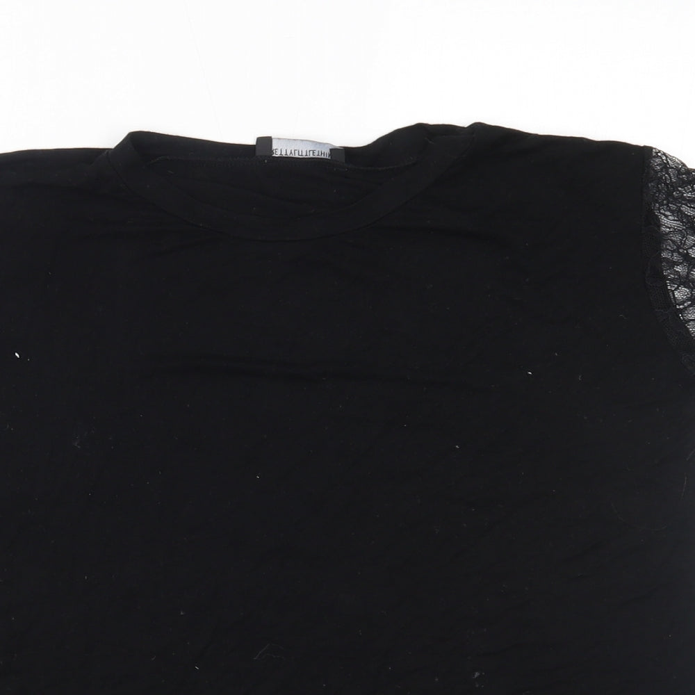 Womens UK Size 6 PRETTYLITTLETHING Black Basic Blouse