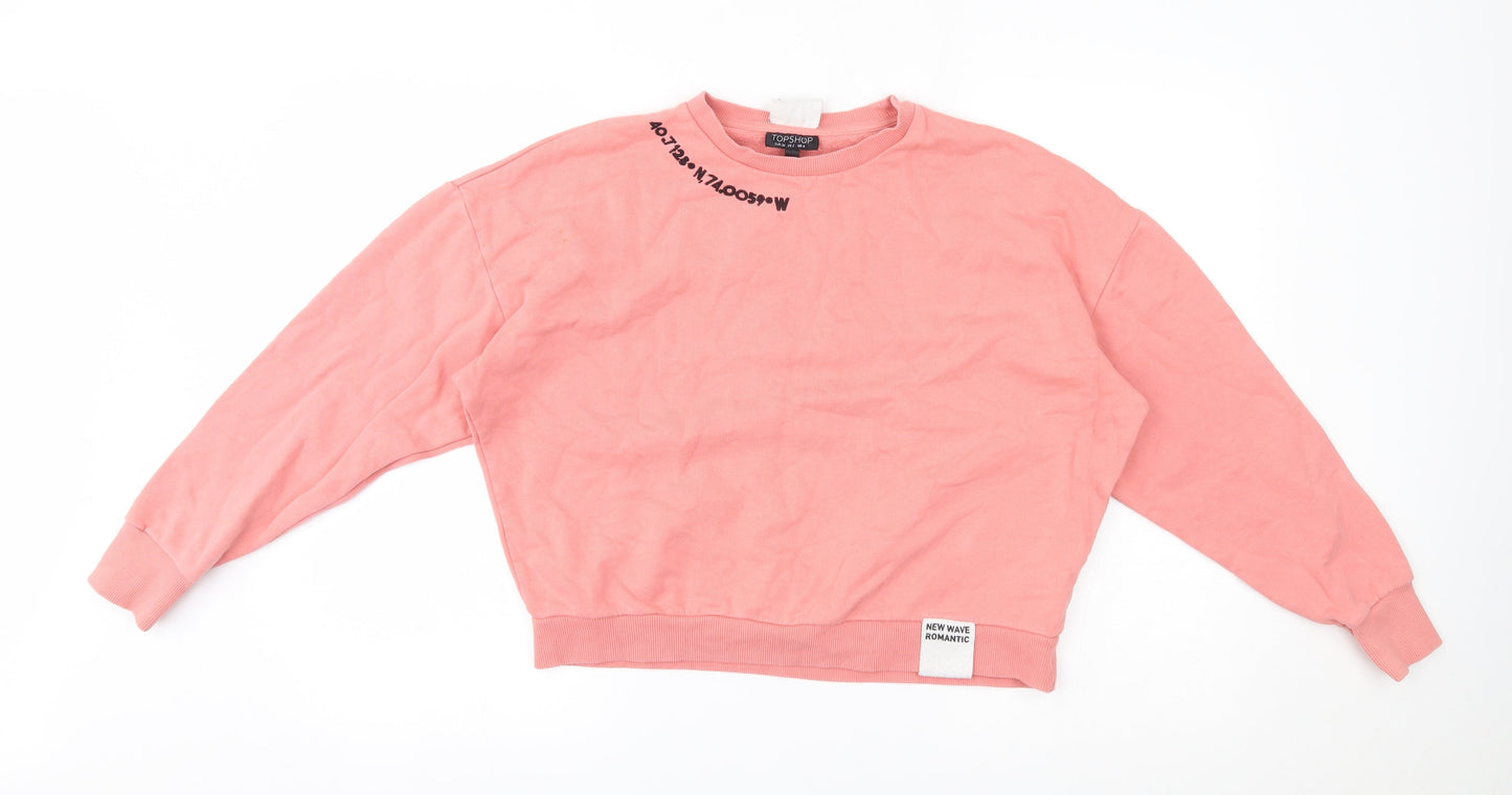 Womens UK Size 6 Topshop Pink Pullover Jumper